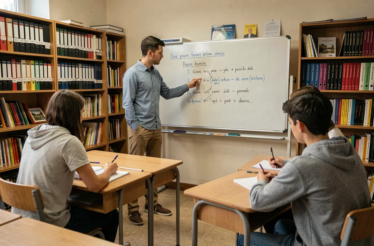 Cours particulier au Cours privé Aleph à Saint-Denis avec un enseignant et des élèves autour d'un tableau blanc