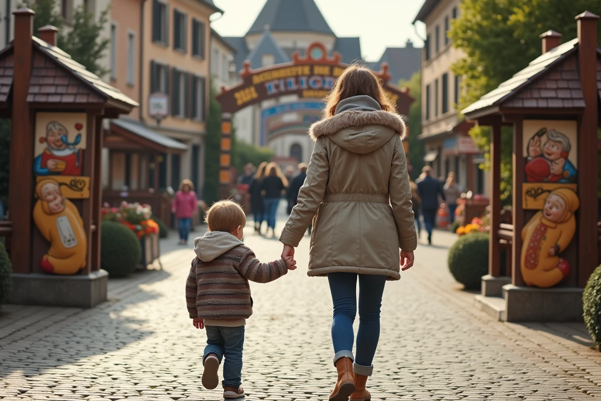 Maman et enfant devant l