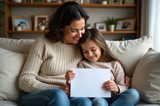 Femme et fille partageant un moment tendre à la maison