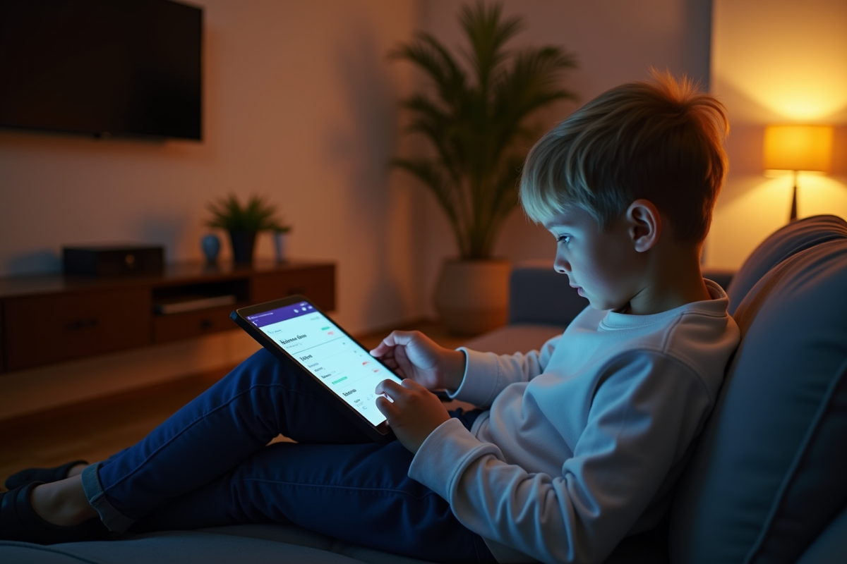 Parent réglant le temps d