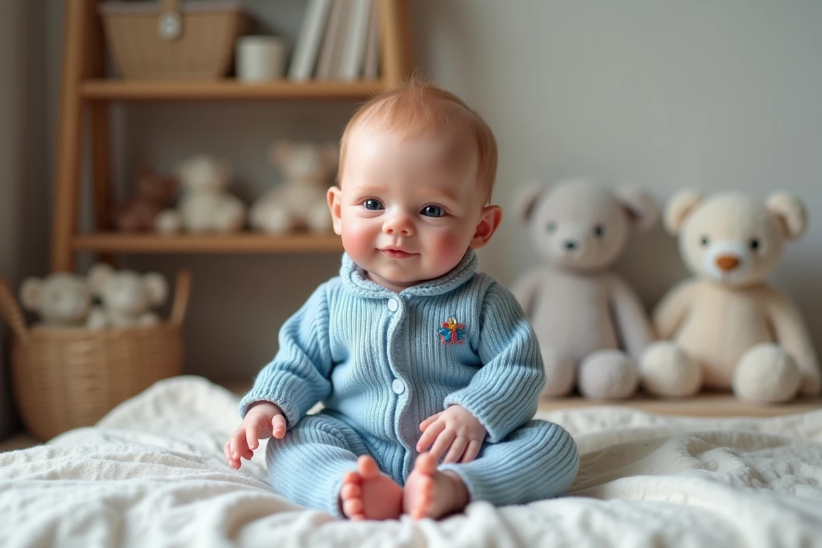 Poupon reborn dans une nurserie chaleureuse