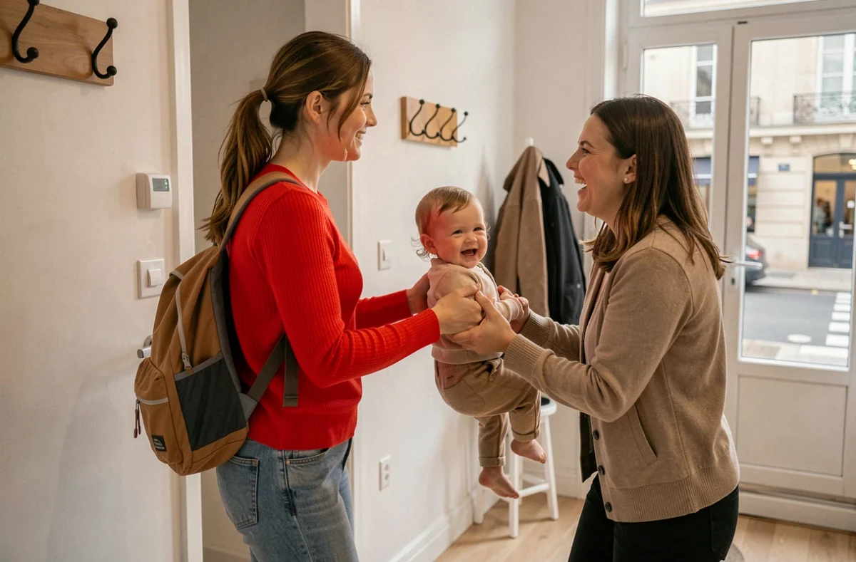 Baby-sitter d'urgence SOS Urgences Mamans accueillant un enfant à domicile à Nantes